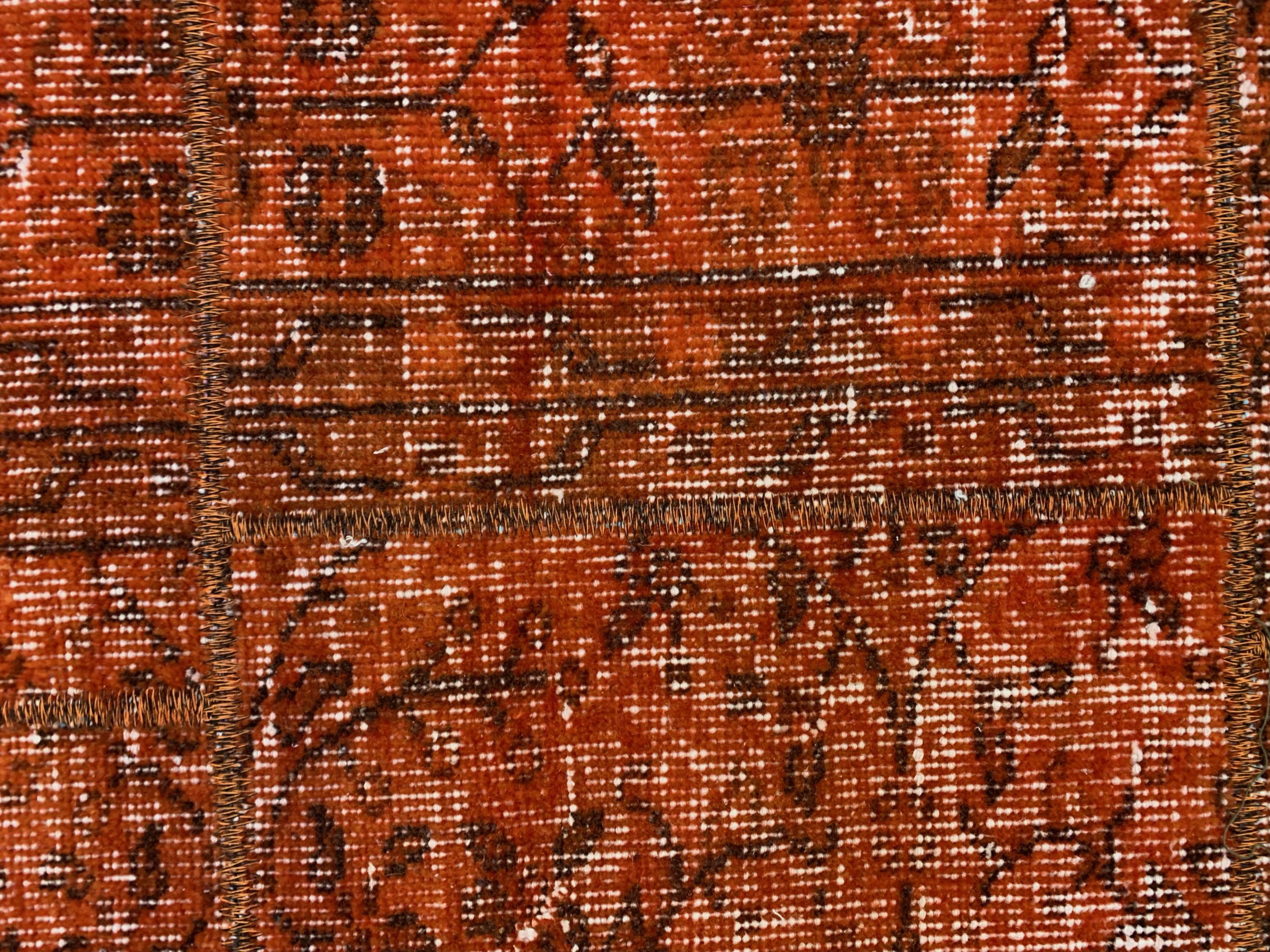 Distressed vintage turkish patchwork rug 150x100 cm wool medium