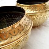 Pair of copper pot covers