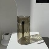 Vintage striated smoked glass carafe