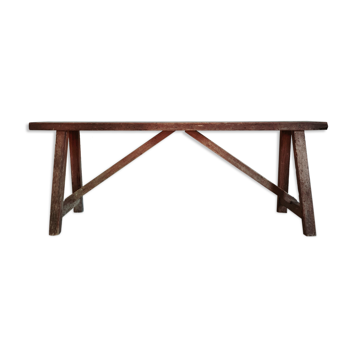 Old wooden country farmhouse bench