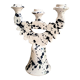 3-headed black spotted terracotta candle holder