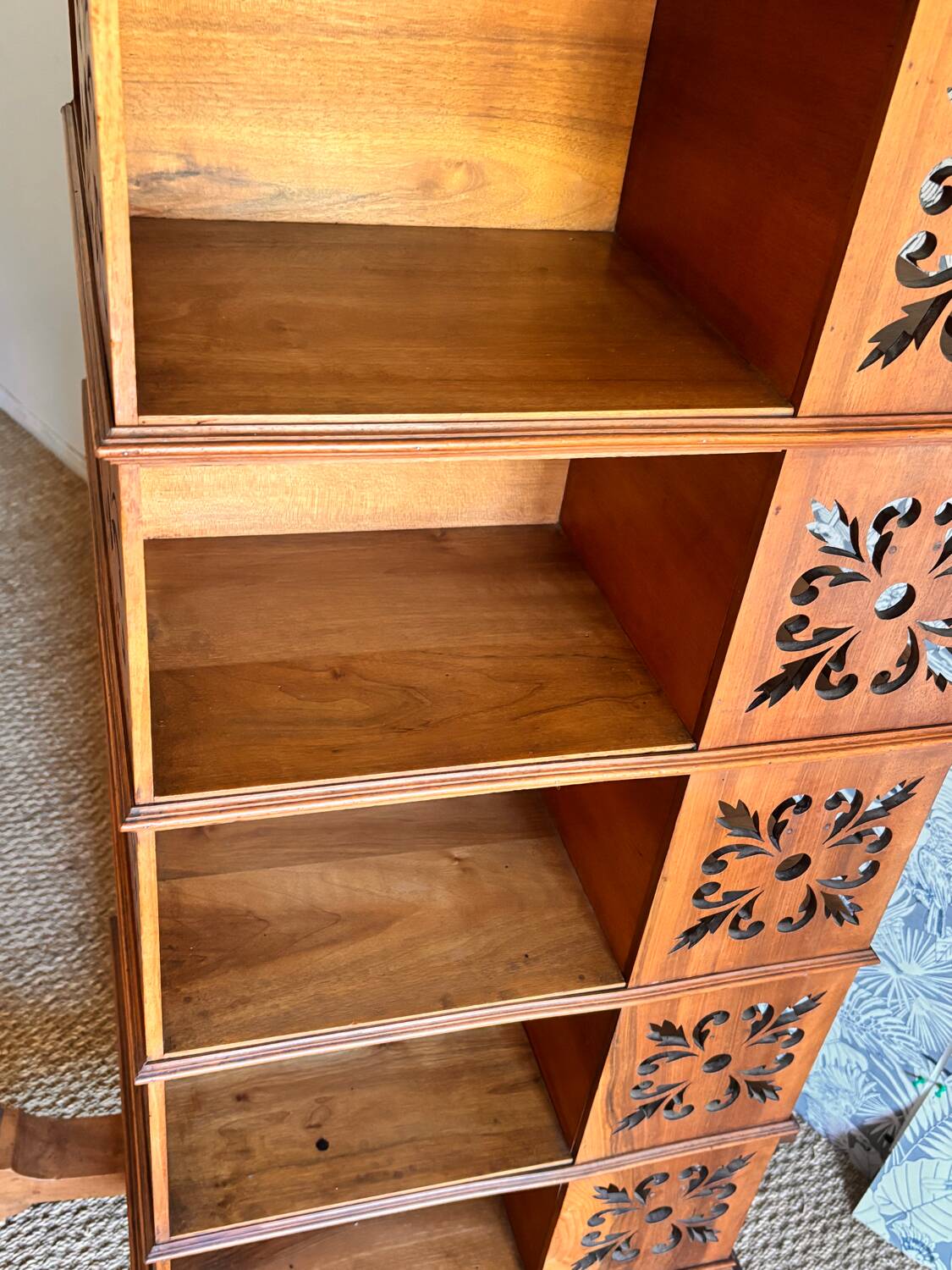 Late 19th century walnut revolving bookcase