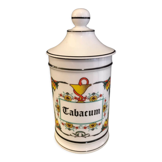 Pot à pharmacie Tabacum ancien en porcelaine de Limoges