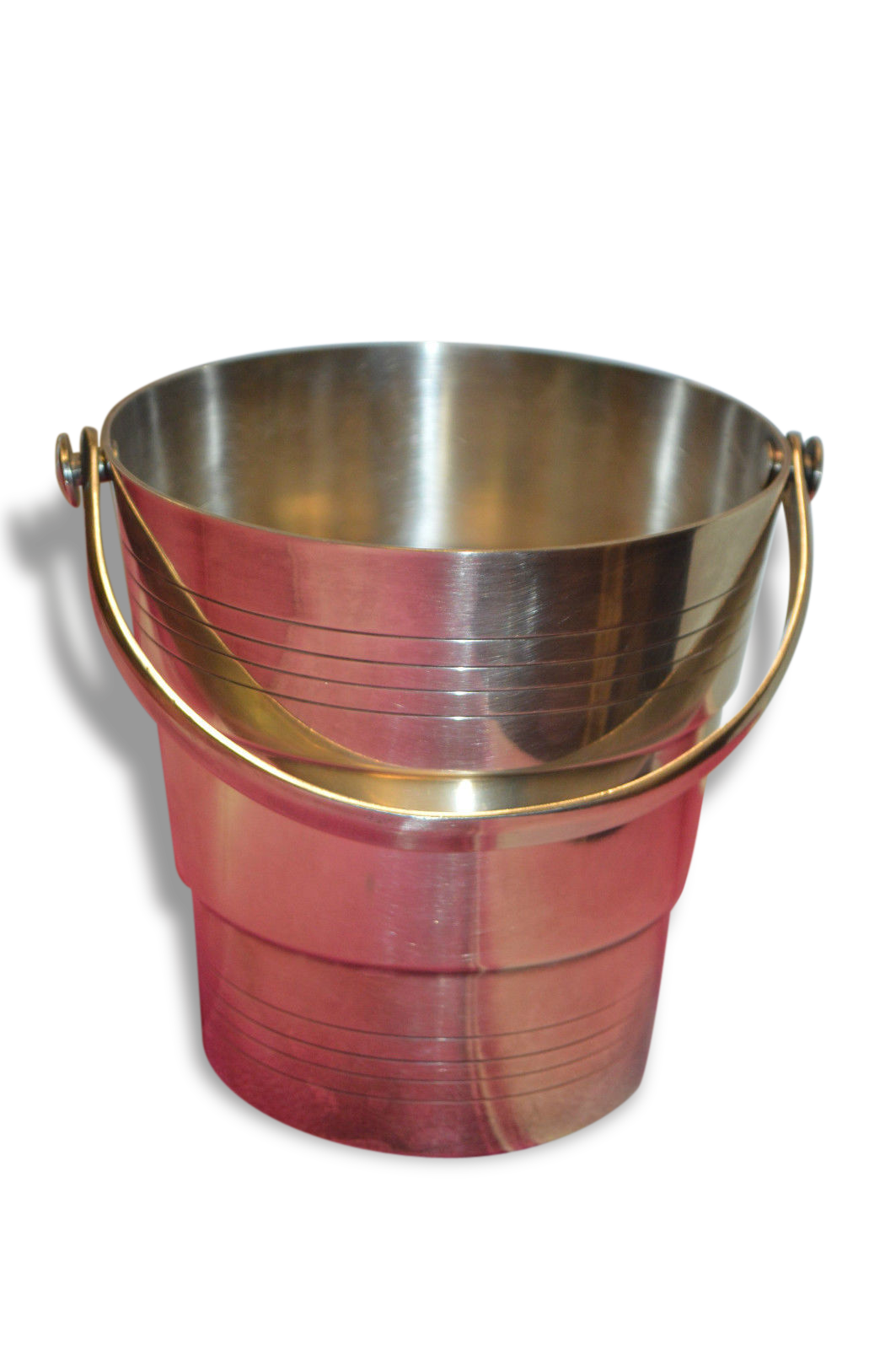 Silver metal ice bucket