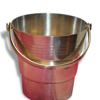 Silver metal ice bucket