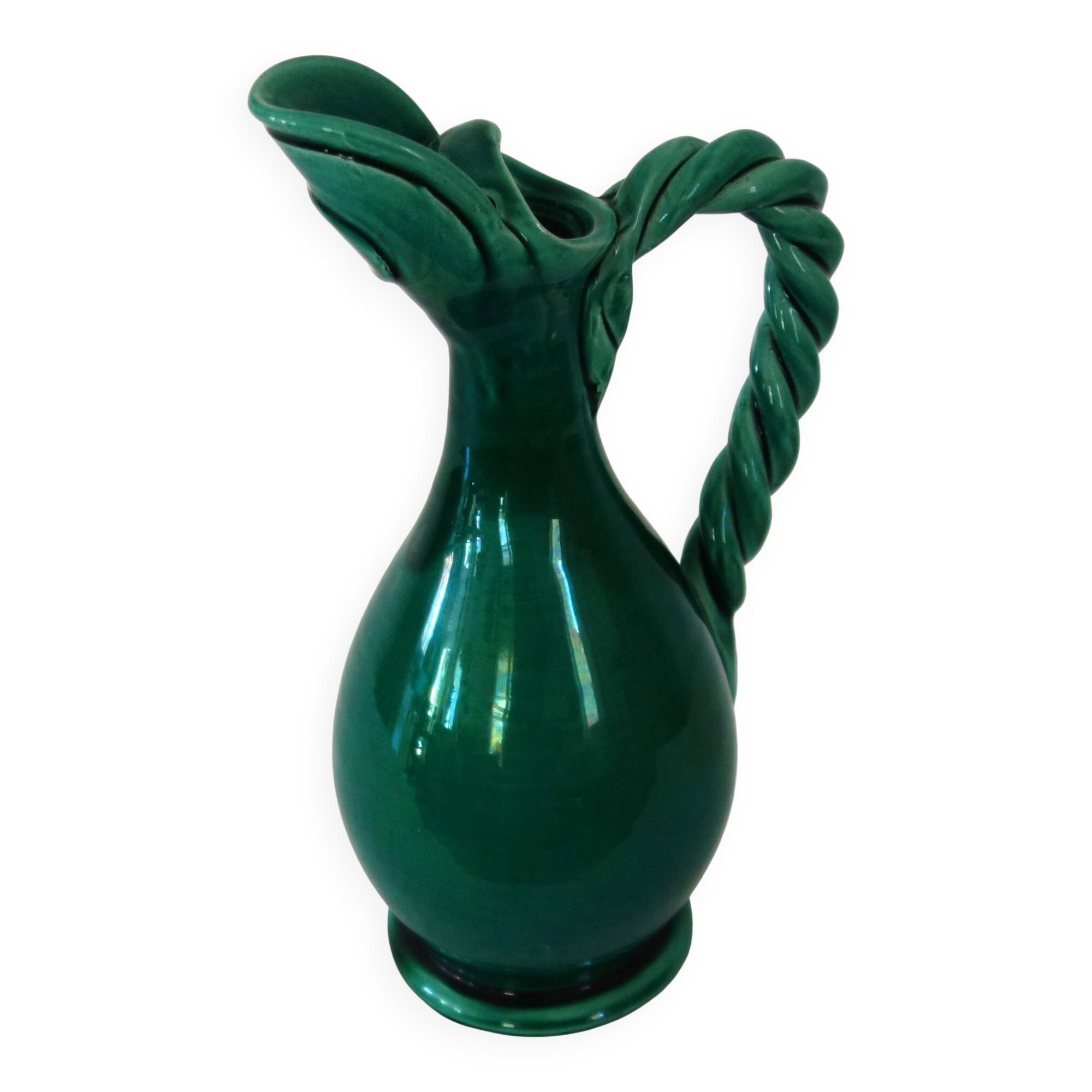Glazed ceramic pitcher, France, 1950s