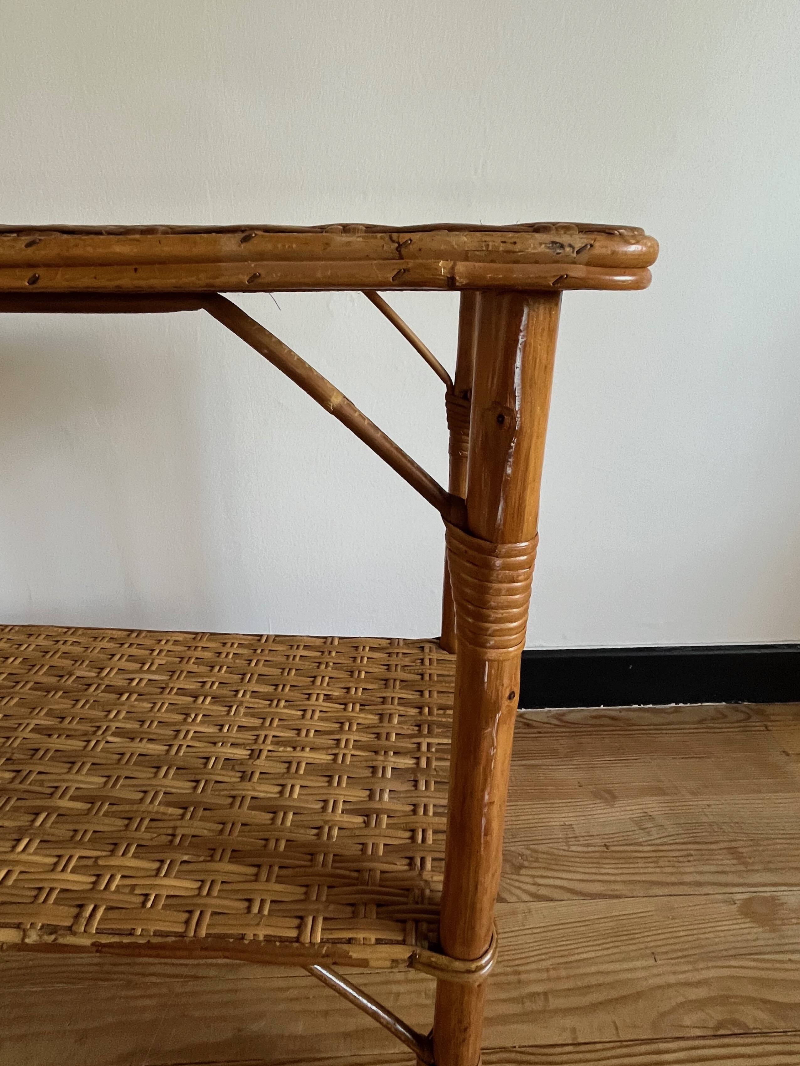 Vintage rattan shelf, console