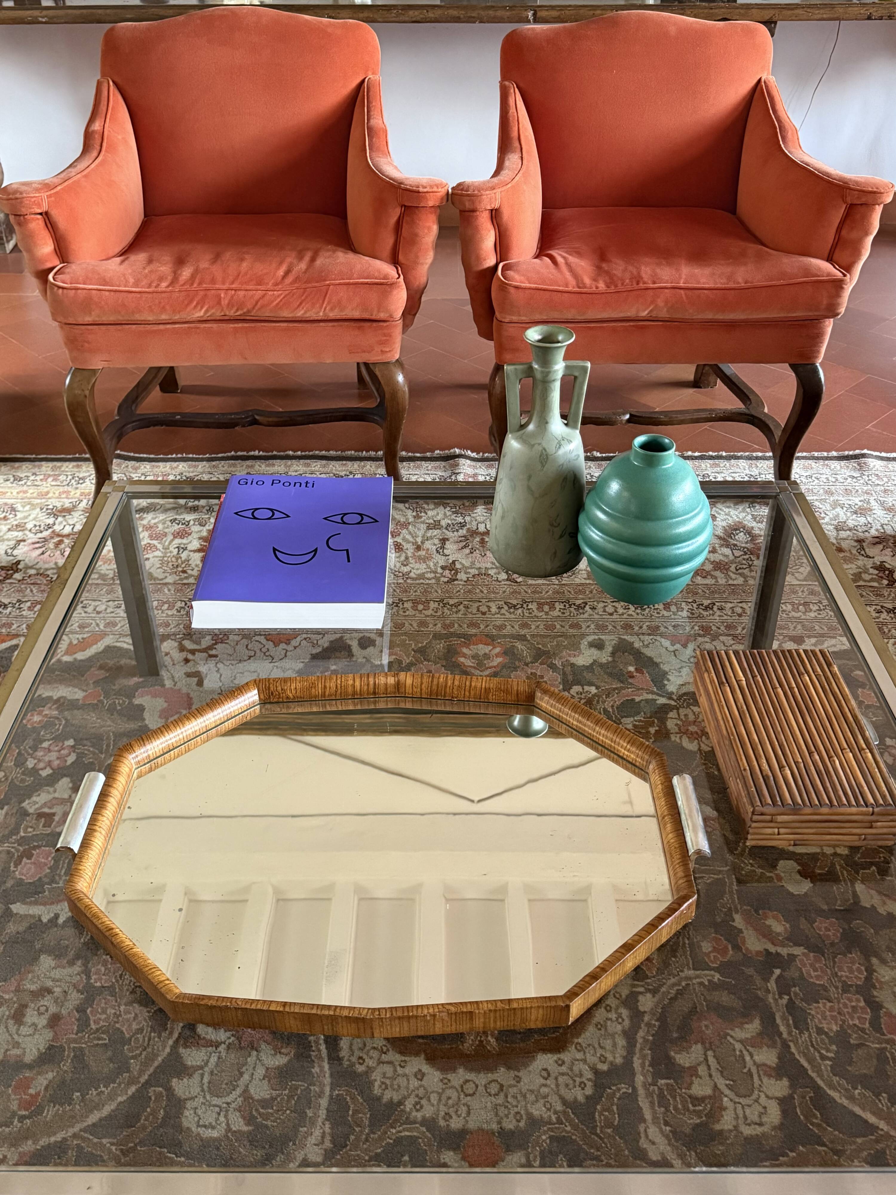 Great modern mirror tray, Brazil 1960s
