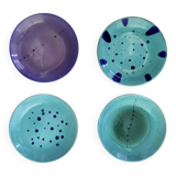 Set of Four Turquoise Earthenware Vide-Poche / Decorative Plates by Albisola