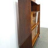 Donker vintage fineer design vitrinekast Jirak, boekenkast