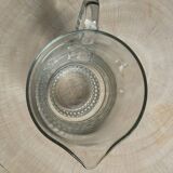 Carafe à anse en verre belle matière pied motifs billes de verre H21