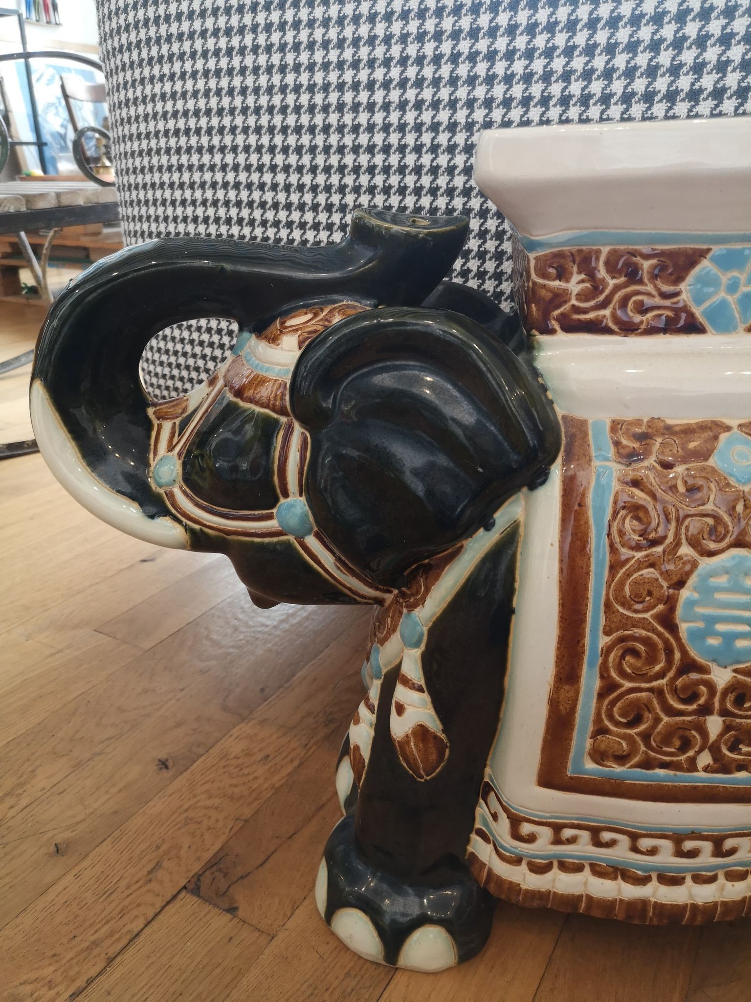 Ceramic elephant plant holder