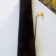 Vintage brass and wood hanging wall shelf