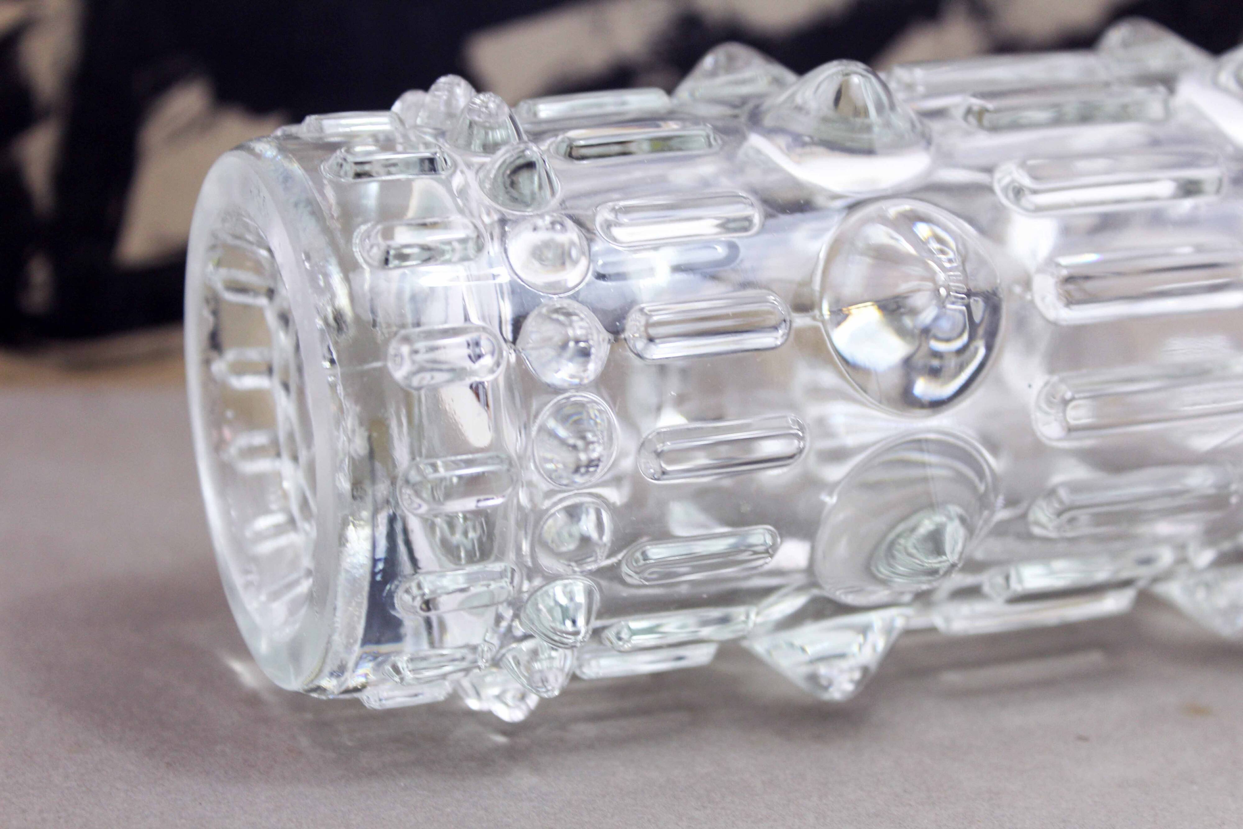 Vintage moulded glass vase Sklo Union 1970