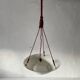 Art Deco suspended lamp in white marble-effect glass, 1940s, Germany.