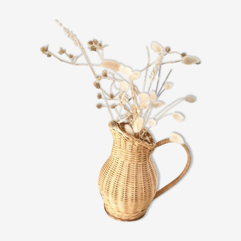 Small braided wicker pitcher