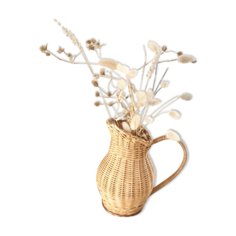 Small braided wicker pitcher