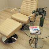 Lounge armchair and footstool set, Danish design, 1970s, manufacture: BoCon