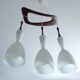 Vintage pendant light in teak and glass from Rispal