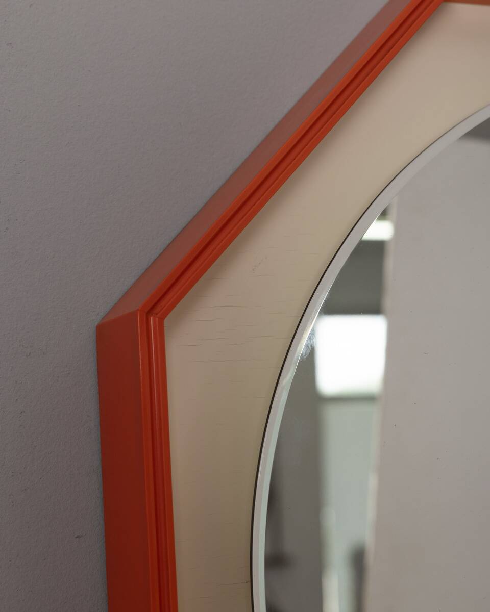 Vintage 1970s Backlit Wall Mirror, Italian Design