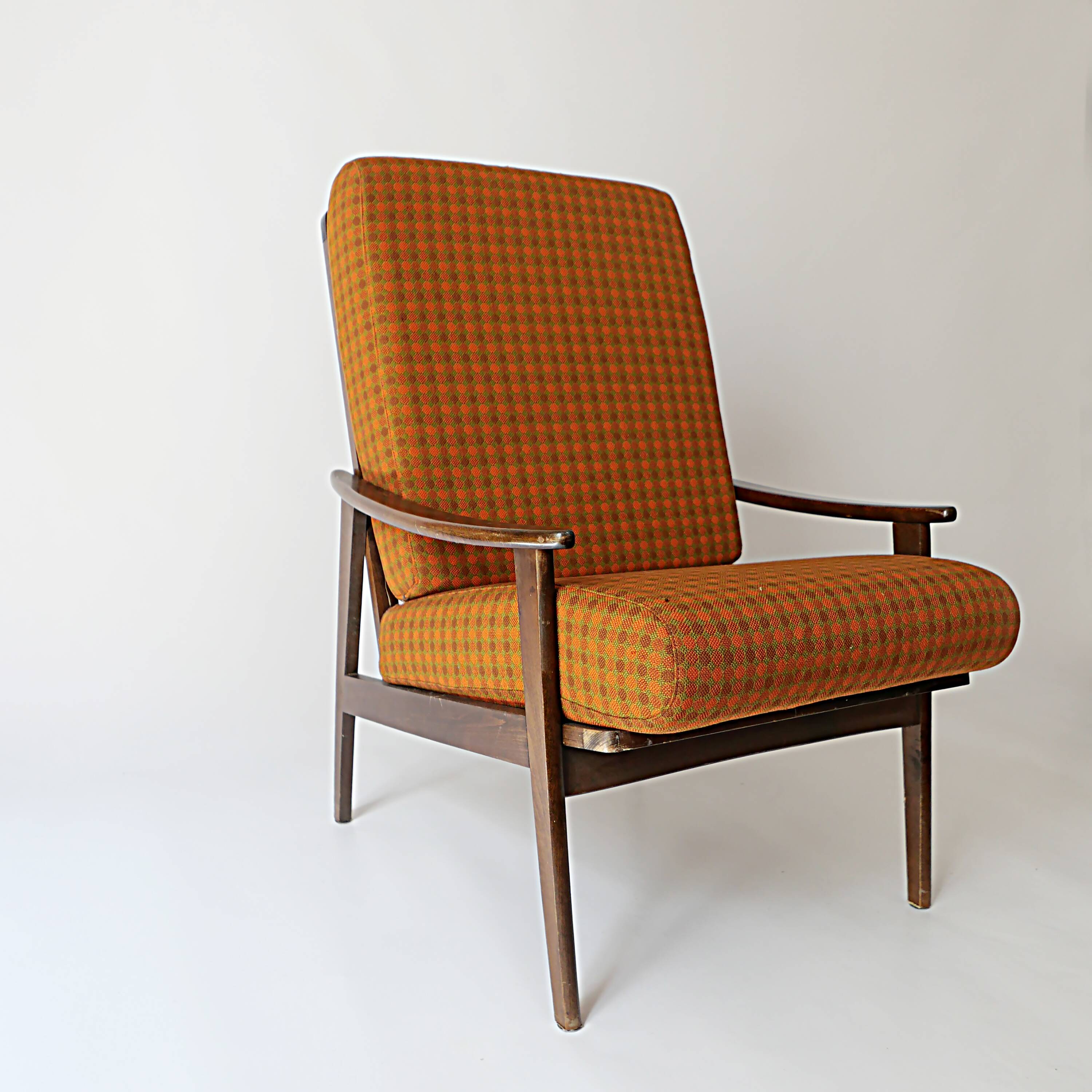 Fauteuil en teck scandinave design vintage des années 70 1970