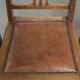 Set of 4 antique oak dining chairs in Art Nouveau style with sheepskin