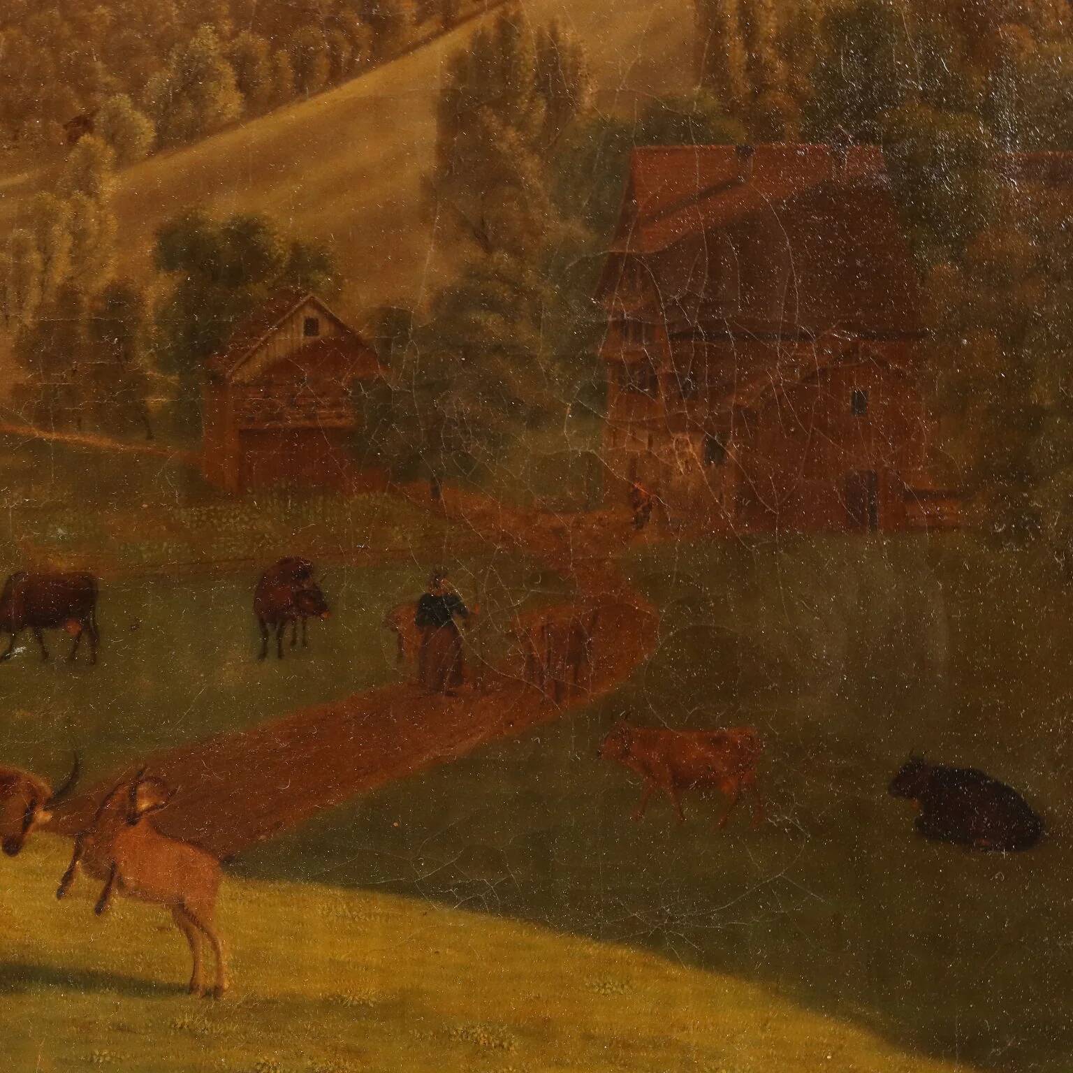 Peinture ancienne signée E. Rudolf Biedermann XIXe siècle
