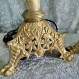 Pair of bronze candlesticks transformed into lamp bases
