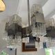 Sciolari 16-light glass and chrome chandelier, Italy 1970