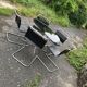 Table et chaises style bauhaus italien chrome & fumé années 1960