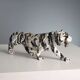 Ancient sculpture of a black and white marble panther, 20th century.