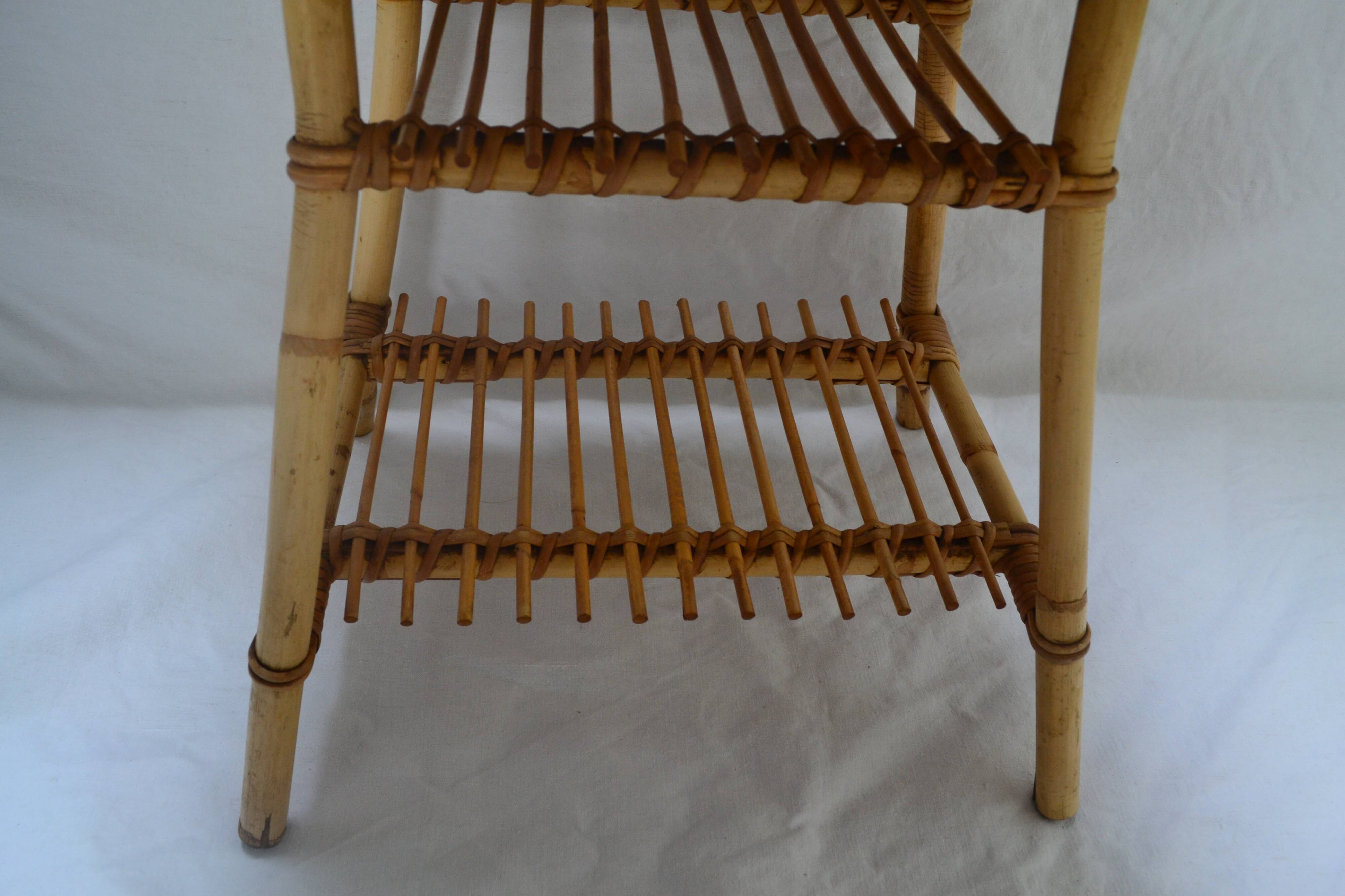 Vintage rattan bedside