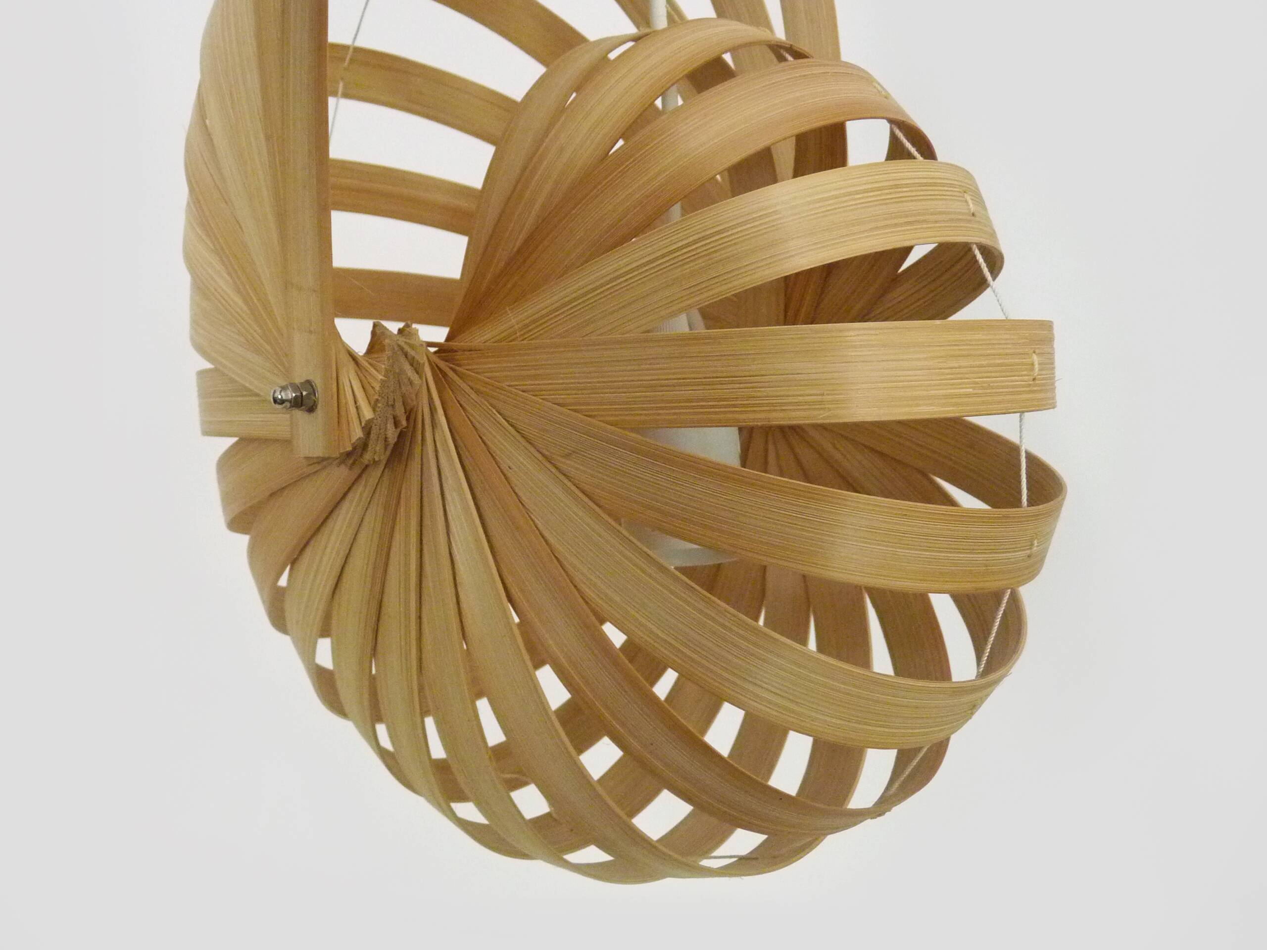Nautilus pendant light made of wooden slats, 2000s