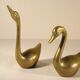 Pair of brass swans