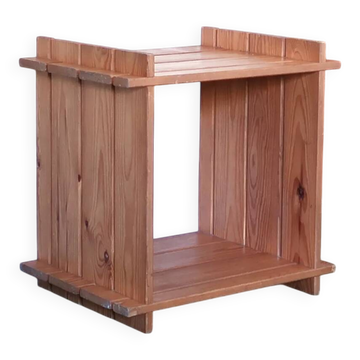Pine side table or bedside table from Maison Regain, 1970s