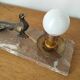Art deco lamp bird and glass globe