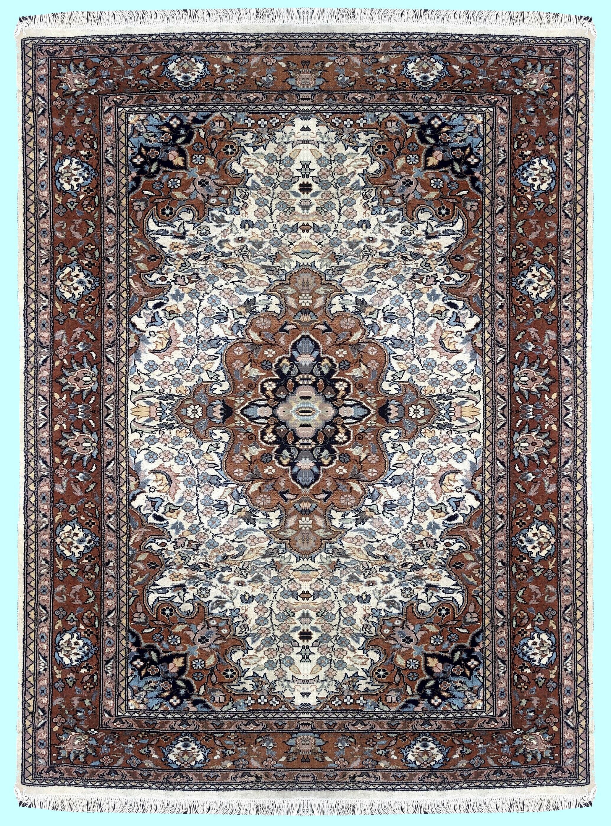 Oriental carpet Punjab India. Handmade: 1.26 X 1.64 m