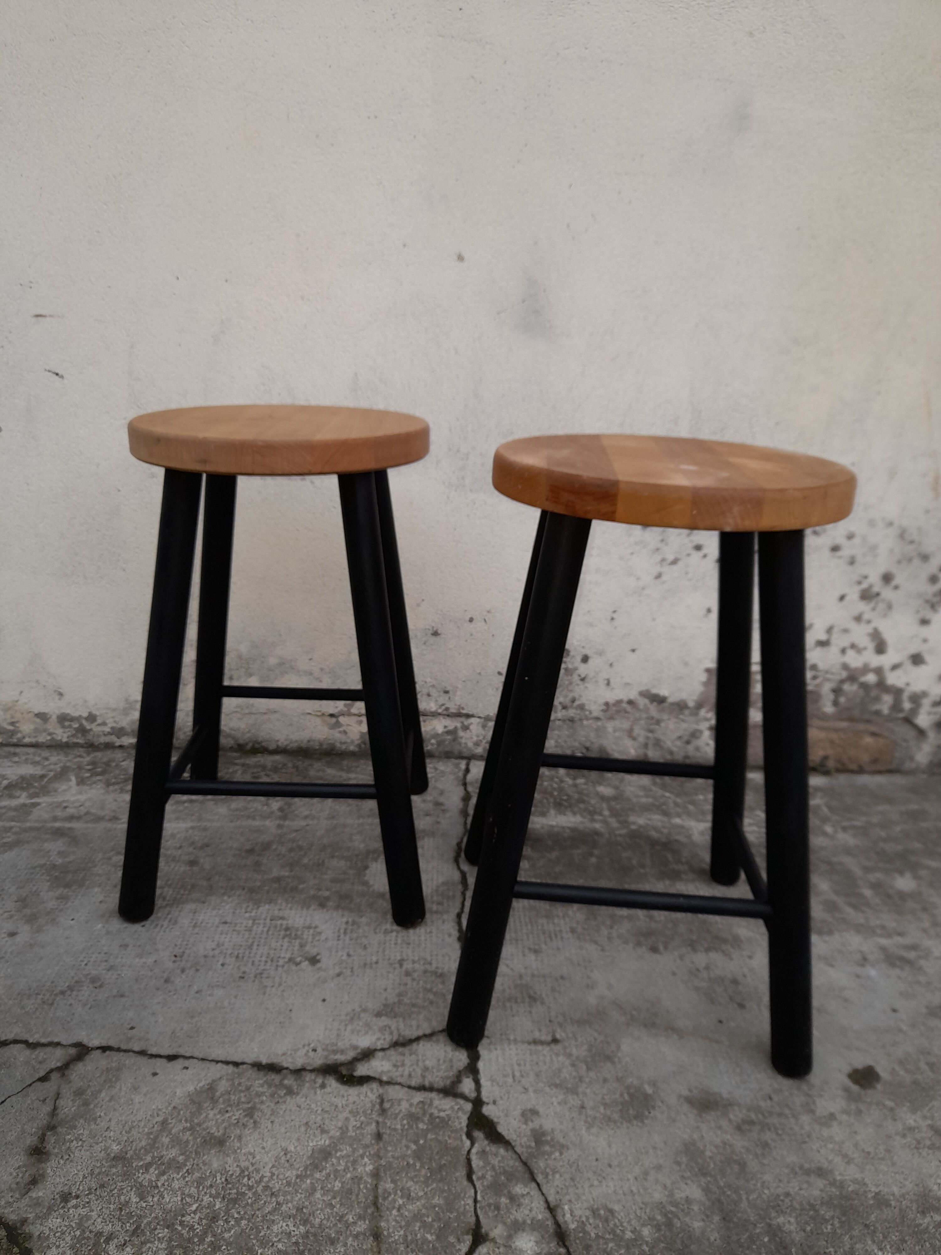 Pair of wooden stools