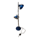 Adjustable floor lamp blue metal and chrome