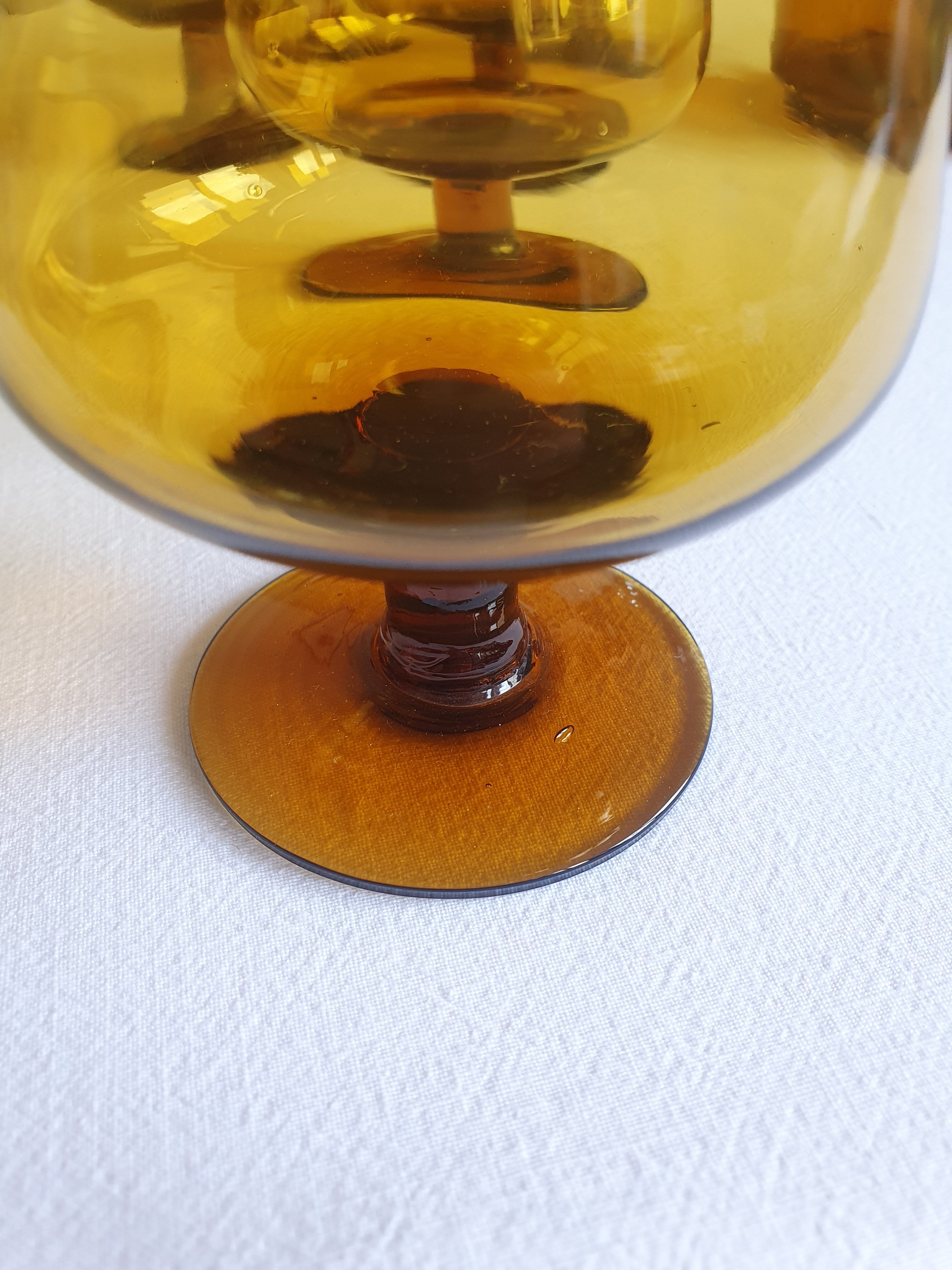Amber glass service from the 1970s.