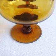Service en verre ambré années 70