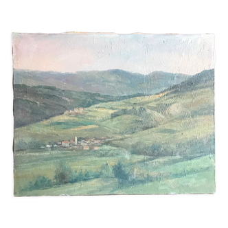 Mountain landscape oil painting