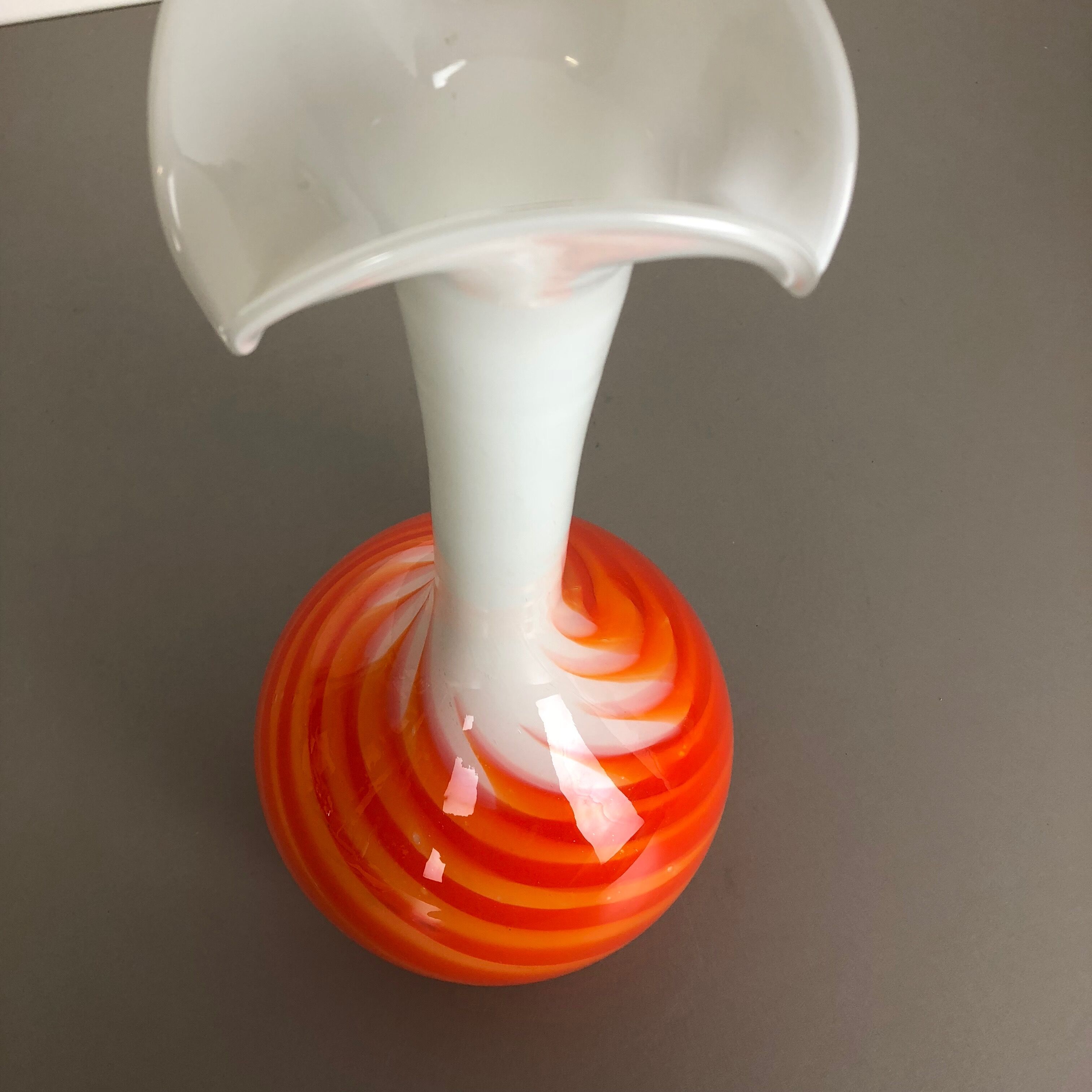 Pop Art "Flame" opaline Florence vase, 1970s, Italy