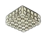 Mid Century Modern Iron Ring Glass Ceiling Light From Limburg, 1960s