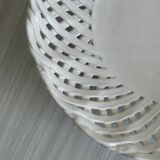 Large white twisted ceramic basket