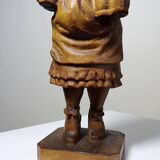 Subject "The Beer Waitress" in carved wood Ludwig Roger Germany years