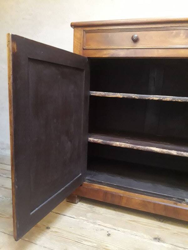 Solid walnut sideboard with 2 doors and 2 drawers, late 19th century