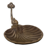Brass shell wall soap dish, mid-20th century