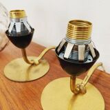 Lovely set of 2 swedish Mid Century Modern brass table lamps
