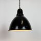 Small Industrial Black Enamel Ceiling Lamp, 1950s